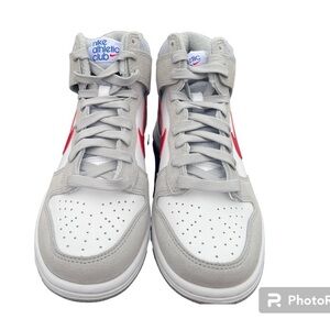 Dunk High SE 'Athletic Club - Light Smoke Grey Gym Red' size 5.5Y/7W​​​​